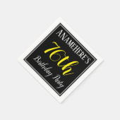 シンプル名前をカスタムする付き76th Birthday Party スタンダードカクテルナプキン (角)