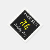 シンプル名前をカスタムする付き7th誕生日パーティー スタンダードカクテルナプキン (角)