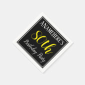 シンプル名前をカスタムする付き80th Birthday Party スタンダードカクテルナプキン (角)