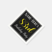 シンプル名前をカスタムする付き83rd誕生日パーティー スタンダードカクテルナプキン (角)