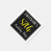 シンプル名前をカスタムする付き87th Birthday Party スタンダードカクテルナプキン (角)