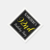 シンプル名前をカスタムする付き92nd誕生日パーティー スタンダードカクテルナプキン (角)