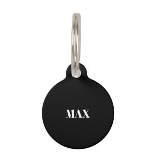 シンプル名前をカスタムする情報白黒犬 ペット　ネームタグ