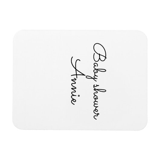 シンプル名前を追加ミニマル文字ベビーシャワーthro マグネット (横)