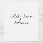 シンプル名前を追加ミニマル文字ベビーシャワーthro ワインラベル (シングルラベル)