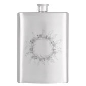 シンプル名前を追加ミニマルMONOGRAM GROOMSMEN Fl フラスク (正面)