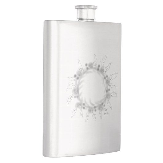 シンプル名前を追加ミニマルMONOGRAM GROOMSMEN Fl フラスク (右)