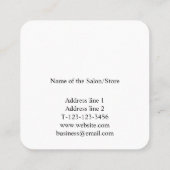 シンプル名前ミニマル文字写真 予約カード (裏面)