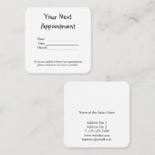 シンプル名前ミニマル文字写真 予約カード (正面/裏面)