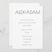 シンプル名前結婚式招待状 招待状 (正面/裏面)