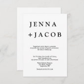 シンプル名前結婚式招待状 招待状 (正面/裏面)