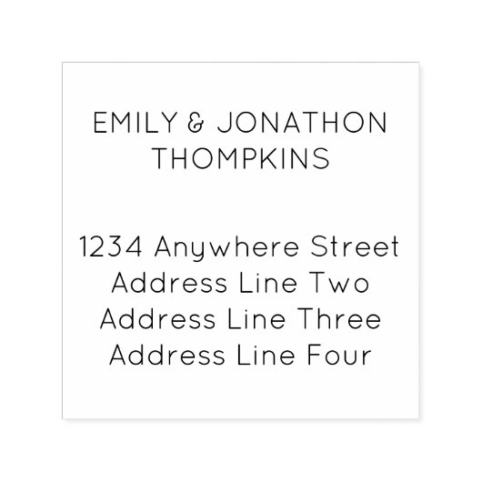 シンプル名差出人住所スクエア セルフインキングスタンプ (デザイン)