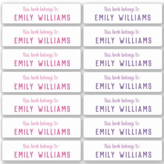 シンプル名札名ステッカー シール (正面)