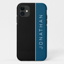 シンプル名男らし色ブロック黒と青