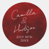 シンプル名結婚の日付特典封筒 ラウンドシール (正面)