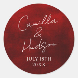 シンプル名結婚の日付特典封筒 ラウンドシール