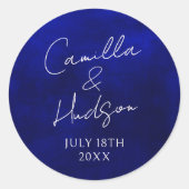 シンプル名結婚の日付特典封筒 ラウンドシール (正面)