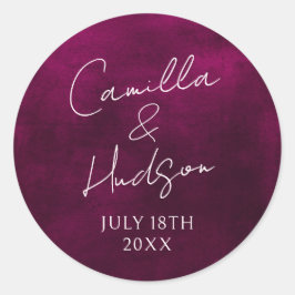 シンプル名結婚の日付特典封筒 ラウンドシール