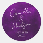 シンプル名結婚の日付特典封筒 ラウンドシール (正面)