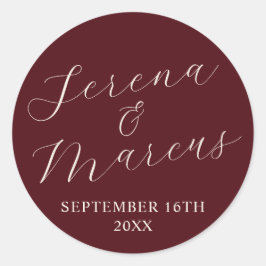 シンプル名結婚の日付特典封筒 ラウンドシール