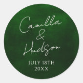 シンプル名結婚の日付特典封筒 ラウンドシール (正面)
