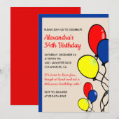 シンプル吹き出し34歳の誕生日招待状 招待状 (正面/裏面)