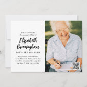 シンプル命モダン命記念お祝い 招待状 (正面)