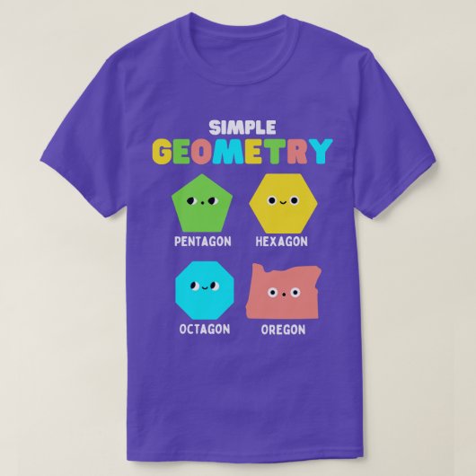 シンプル図形Math Cute顔おもしろい Shapes Orego Tシャツ (デザイン正面)