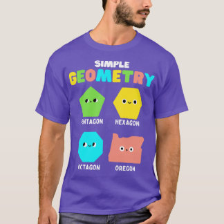 シンプル図形Math Cute顔おもしろい Shapes Orego Tシャツ