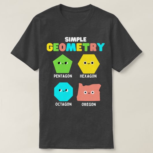 シンプル図形Math Cute顔おもしろい Shapes Orego Tシャツ (デザイン正面)