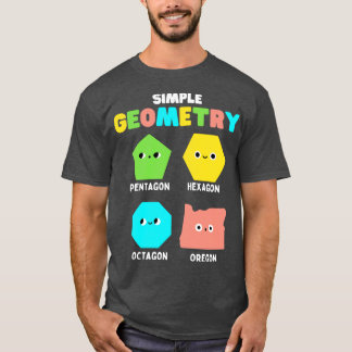 シンプル図形Math Cute顔おもしろい Shapes Orego Tシャツ