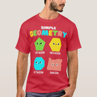 シンプル図形Math Cute顔おもしろい Shapes Orego Tシャツ
