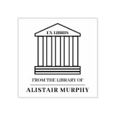 シンプル図書室クラシカル建物カスタムEx Libris ラバースタンプ (インプリント)