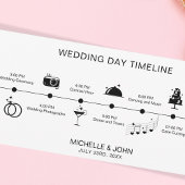 シンプル図解入りの、写真付きのモダン結婚タイムライン 招待状