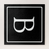 シンプル図 |黒/白文字 ジグソーパズル (横)