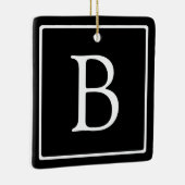 シンプル図 |黒/白文字 セラミックオーナメント (右)