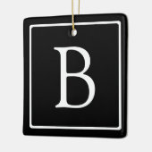 シンプル図 |黒/白文字 セラミックオーナメント (左)