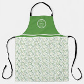 シンプル国のハーブのパターンあなたのロゴを追加 エプロン (正面)