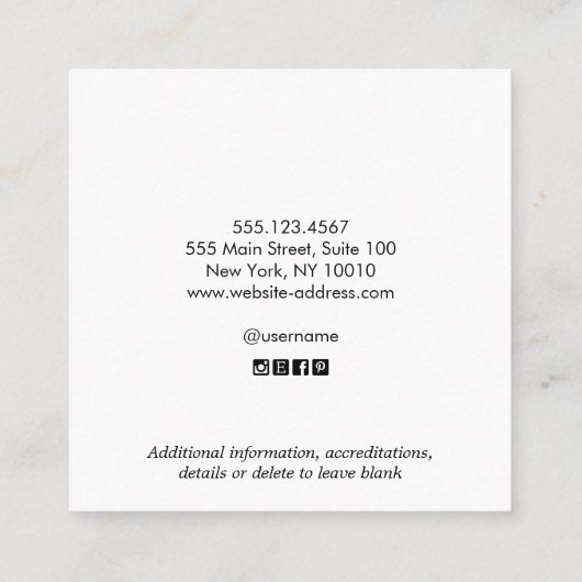 シンプル国素朴白木名刺 スクエア名刺 (裏面)