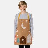 シンプル地球トーン楽しいクリスマス エプロン (着用した状態)