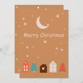 シンプル地球トーン楽しいクリスマス シーズンカード (正面/裏面)