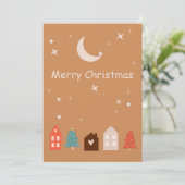 シンプル地球トーン楽しいクリスマス シーズンカード (スタンド正面)