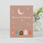 シンプル地球トーン楽しいクリスマス シーズンカード (スタンド正面)