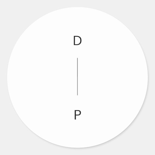 シンプル垂直イニシャル結婚の ラウンドシール (正面)