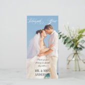 シンプル垂直結婚感謝 サンキューカード (スタンド正面)