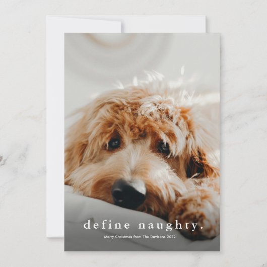 シンプル型おもしろいペットのクリスマス シーズンカード (正面)