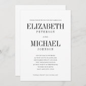 シンプル型エレガント結婚式招待状テンプレート 招待状 (正面/裏面)