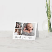 シンプル型フォトコラージュベビー サンキューカード (正面)