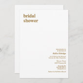 シンプル型モダンブライダルシャワー 招待状 (正面/裏面)