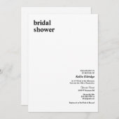 シンプル型モダンブライダルシャワー 招待状 (正面/裏面)